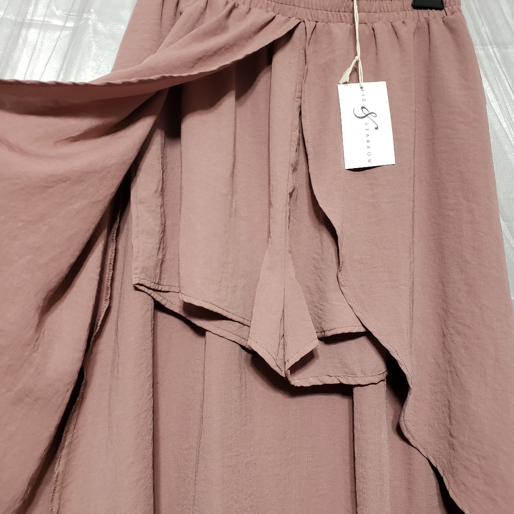 First Love NWT Sz L Overlay Dress Shorts MaxiSkirt - Picture 6 of 10